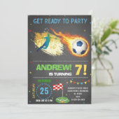 Personaliseer je digitale voetbal verjaardagsfeest kaart (Staand voorkant)