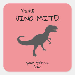 Personaliseer je Dino-mite Dinosaur Vierkante Sticker