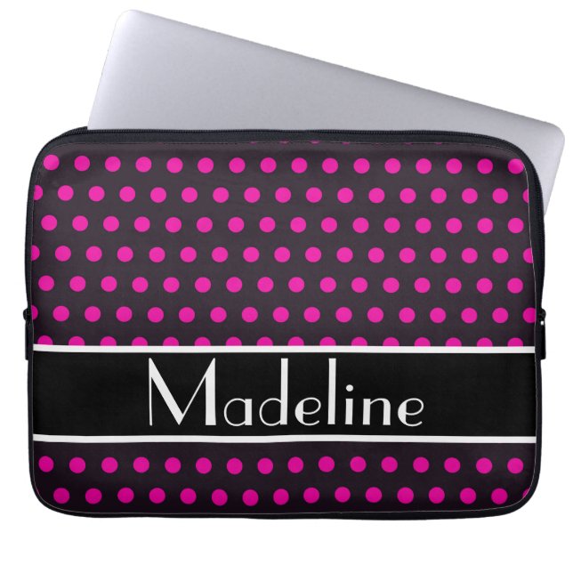 Personaliseer je eigen abstract met stippen laptop sleeve (Voorkant)
