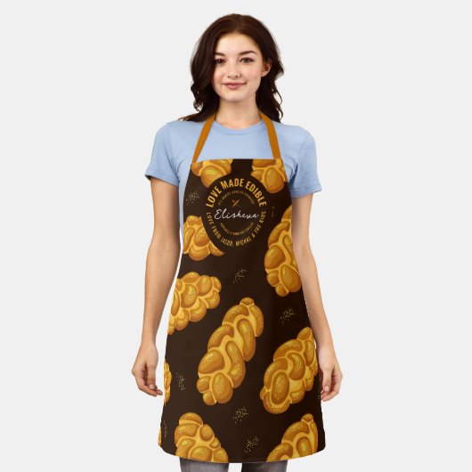 Personaliseer Je Eigen Challah Patroon Bakker's Schort (Gedragen)