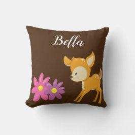 Personaliseer je eigen Cute Floral Woodland Deer Kussen