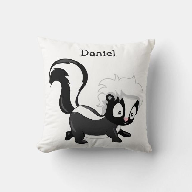 Personaliseer je eigen Cute Woodland Baby Skunk Kussen (Voorkant)