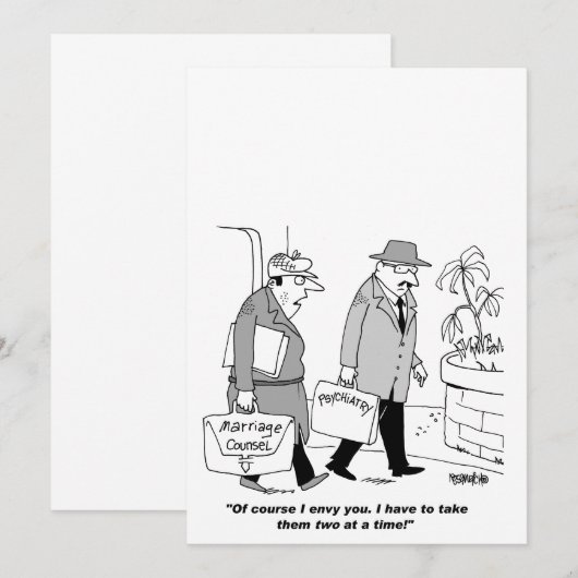 PERSONALISEER JE EIGEN HUMORISTISCHE BRUILOFT UITN KAART (Voorkant / Achterkant)