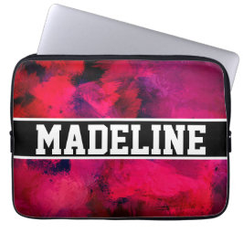 Personaliseer je eigen kleurrijke abstracte kunst laptop sleeve