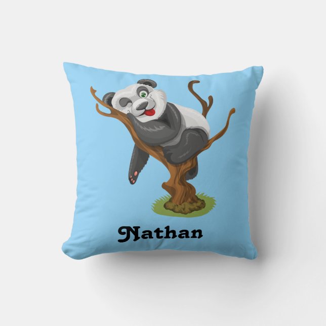 Personaliseer Je Eigen Knuffel Baby Panda Kussen (Voorkant)