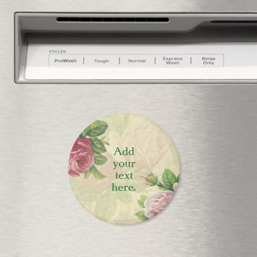 Personaliseer je eigen mooie roos/bloemen magneet (Insitu (Vaatwasser))