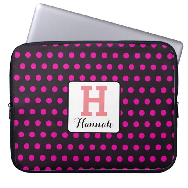 Personaliseer je eigen polka-dot laptop sleeve (Voorkant)