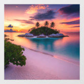 Personaliseer je eigen Zee strand op zonsondergang Raamsticker (Vel)