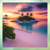 Personaliseer je eigen Zee strand op zonsondergang Raamsticker (Vel 3)