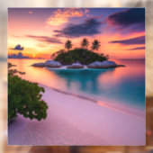 Personaliseer je eigen Zee strand op zonsondergang Raamsticker (Vel 2)