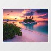 Personaliseer je eigen Zee strand op zonsondergang Raamsticker (Vel)