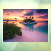 Personaliseer je eigen Zee strand op zonsondergang Raamsticker (Vel 3)