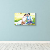 Personaliseer je favoriete trouwfoto op canvas afdruk (Insitu (Houten vloer))