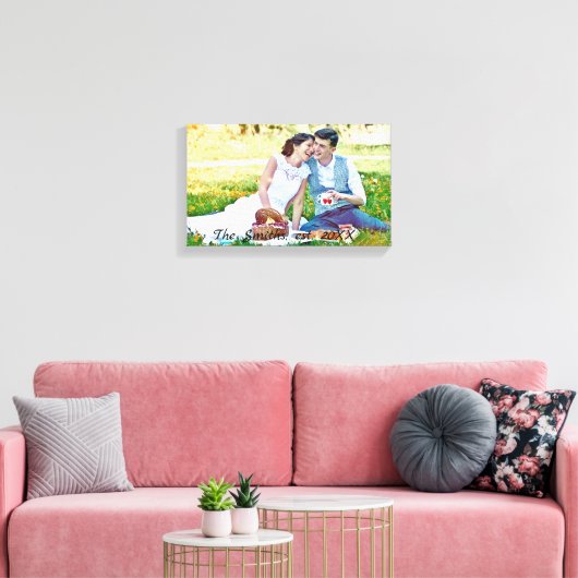 Personaliseer je favoriete trouwfoto op canvas afdruk (Insitu (Woonkamer))