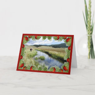 Personaliseer je Fly Fishing "Fishmas" Kerstmis Kaart
