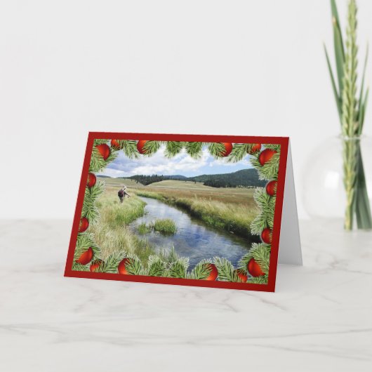 Personaliseer je Fly Fishing "Fishmas" Kerstmis Kaart (Voorkant)