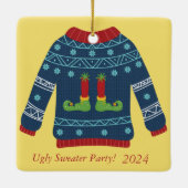 Personaliseer je herdenkingslelijke trui party keramisch ornament (Achterkant)