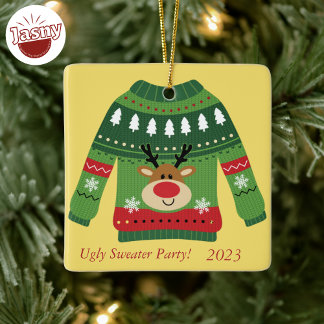 Personaliseer je herdenkingslelijke trui party keramisch ornament