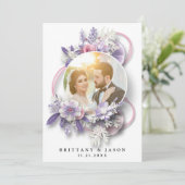 Personaliseer je huwelijksfoto in een boeket bedankkaart (Staand voorkant)