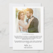 Personaliseer je huwelijksfoto in een boeket bedankkaart (Achterkant)