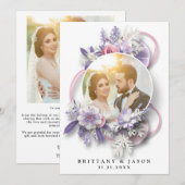 Personaliseer je huwelijksfoto in een boeket bedankkaart (Voorkant / Achterkant)