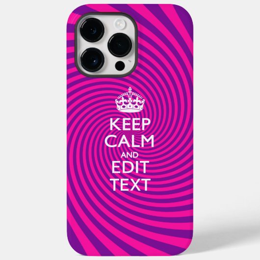 Personaliseer je Keep Calm en geef een Hot Pink Tw Case-Mate iPhone Case (Achterkant)