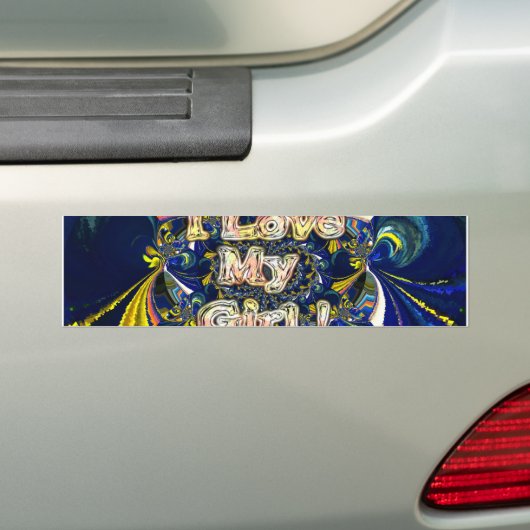 Personaliseer je liefde oneindig: ik hou van mijn  bumpersticker (Op auto)