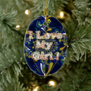 Personaliseer je liefde oneindig: ik hou van mijn  keramisch ornament