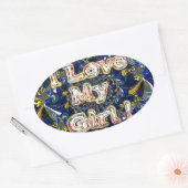 Personaliseer je liefde oneindig: ik hou van mijn ovale sticker (Envelop)