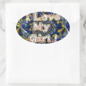 Personaliseer je liefde oneindig: ik hou van mijn ovale sticker (Tas)