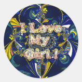 Personaliseer je liefde oneindig: ik hou van mijn  ronde sticker (Voorkant)