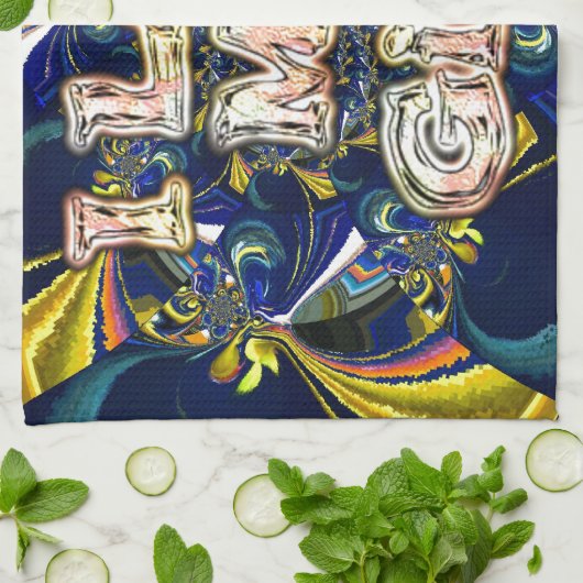 Personaliseer je liefde oneindig: ik hou van mijn  theedoek (Gevouwen)