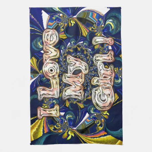 Personaliseer je liefde oneindig: ik hou van mijn  theedoek (Verticaal)