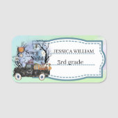 Personaliseer Je Naam Halloween Griezelnacht Naamplaatje (Voorkant)