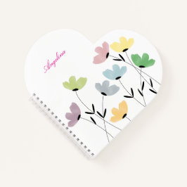 personaliseer je naam & initiaal met wilde bloemen notitieboek