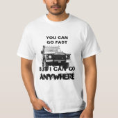 Personaliseer je snel en ik kan overal heen 4x4 t-shirt (Voorkant)