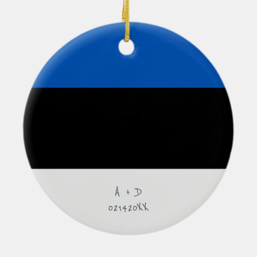 Personaliseer je spel met Estland vlag Keramisch Ornament (Achterkant)