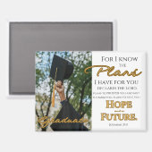 Personaliseer Jeremia 29:11 Afstudeerder Pet Schri Magneet (Voorkant / Achterkant)