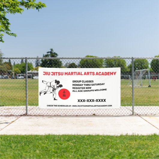 Personaliseer Jiu Jitsu Martial Arts School Busine Spandoek (Insitu)