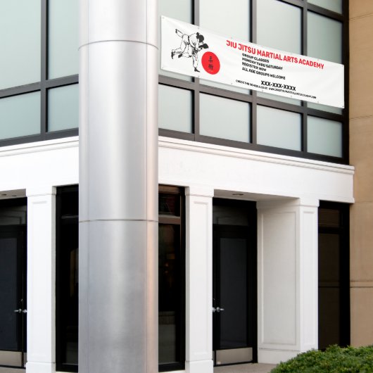 Personaliseer Jiu Jitsu Martial Arts School Busine Spandoek (Buitenkant Gebouw)