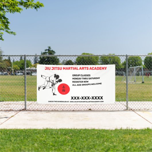 Personaliseer Jiu Jitsu Martial Arts School Busine Spandoek (Insitu)