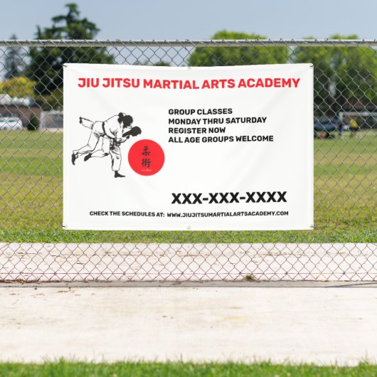 Personaliseer Jiu Jitsu Martial Arts School Busine Spandoek (Insitu)