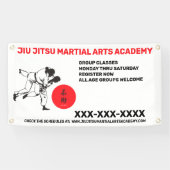 Personaliseer Jiu Jitsu Martial Arts School Busine Spandoek (Horizontaal)