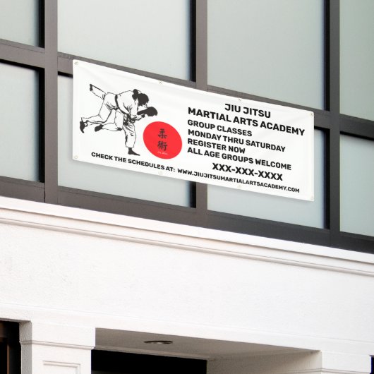 Personaliseer Jiu Jitsu Martial Arts School Zakeli Spandoek (Buitenkant Gebouw)