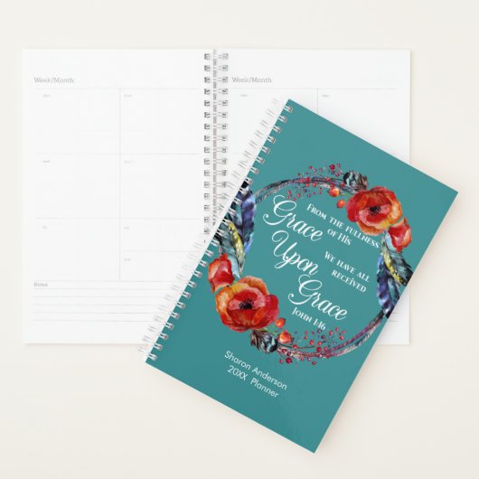 Personaliseer John 1:16 Grace Upon Grace 2022 Planner (Display)
