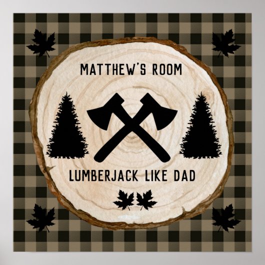Personaliseer jongen Buffalo gegoten Lumberjack al Poster (Voorkant)