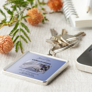 Personaliseer, Jongen, Eerste Communie Blauw Sleutelhanger