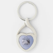 Personaliseer, Jongen, Eerste Communie Blauw Sleutelhanger (Voorkant)