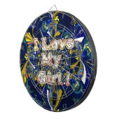 Personaliseer Jouw Liefdesoneindigheid: Ik hou van Dartbord (Voorkant Rechts)