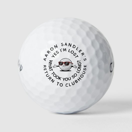 Personaliseer Jouw naam Funny Lost Golf Ball Golfballen (Voorkant)